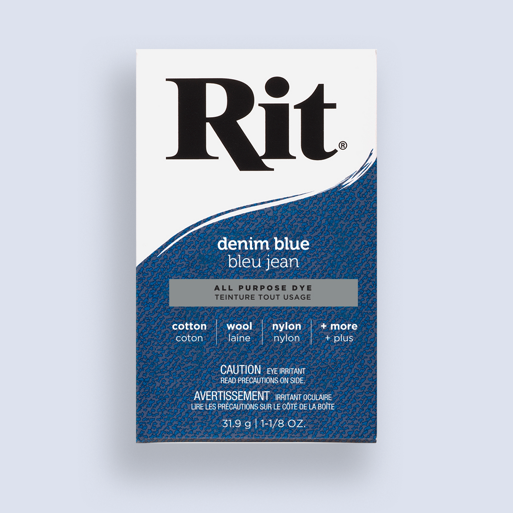 <tc>Teinture
  en poudre tout usage Rit  - Bleu denim
  - 31,9g (11⁄ oz)</tc>